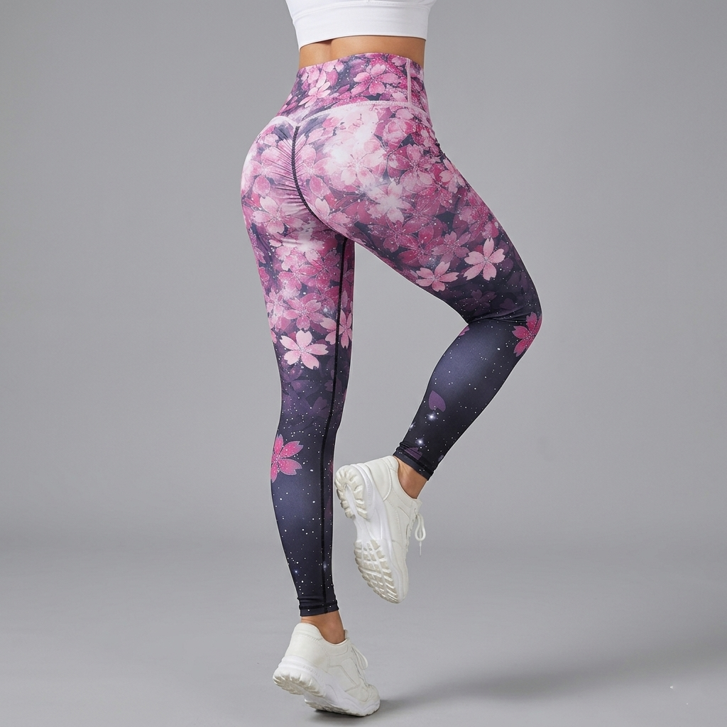 ATHLINESS — Legging de Fitness Haute Performance à Motif Floral Sakura