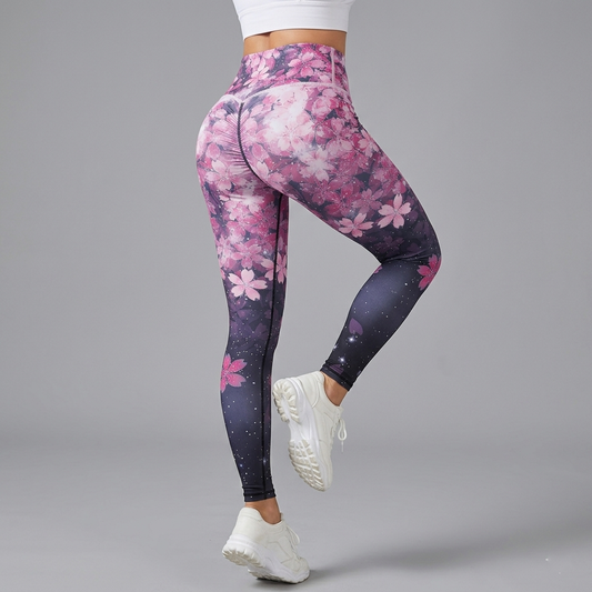 ATHLINESS — Legging de Fitness Haute Performance à Motif Floral Sakura
